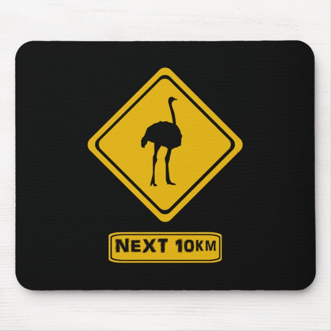 ostrich road sign mouse mat (Front)