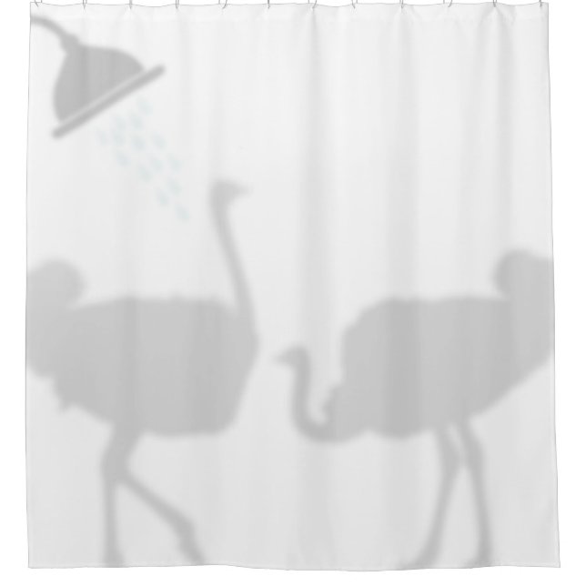 Ostrich Shadow Silhouette Shadow Buddies in Shower Shower Curtain (Front)