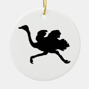 Ostrich Silhouette Ceramic Tree Decoration