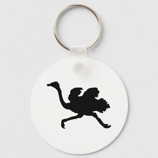 Ostrich Silhouette Key Ring (Front)