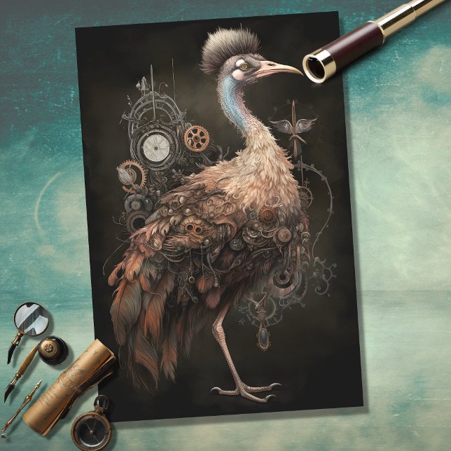 Ostrich Steampunk 1 Decoupage Paper (Creator Uploaded)