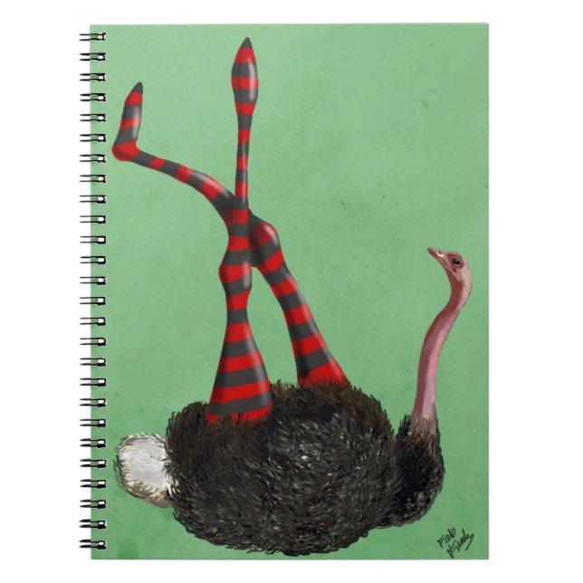 Ostrich Striped Leggings Notebook (Front)