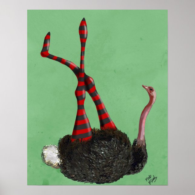 Ostrich Striped Leggings Poster (Front)