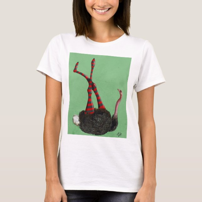 Ostrich Striped Leggings T-Shirt (Front)