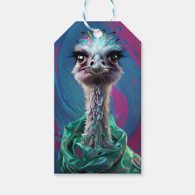 Ostrich themed  gift tags (Front)