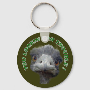 Ostrich trouble key ring