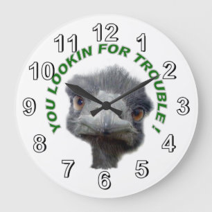 Ostrich trouble large clock