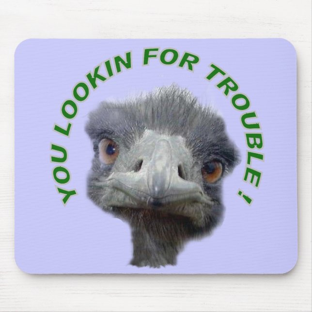 Ostrich trouble mouse mat (Front)