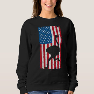Ostrich Usa Flag America Animal Flightless Bird Sweatshirt