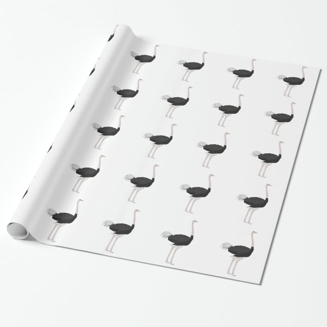 Ostrich Wrapping Paper (Unrolled)