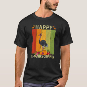 Ostriches Retro Graphic Family Matching Thanksgiv T-Shirt