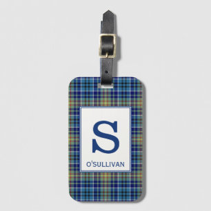O'Sullivan Tartan Bright Blue Plaid Pattern Luggage Tag