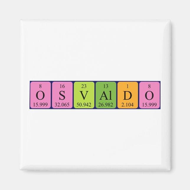 Osvaldo periodic table name magnet (Front)