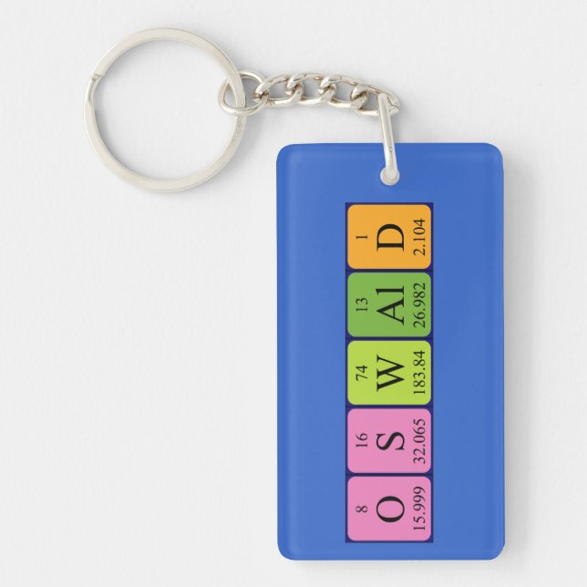 Oswald periodic table name keyring (Front)