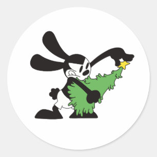 Oswald The Lucky Rabbit Christmas Tree Classic Round Sticker