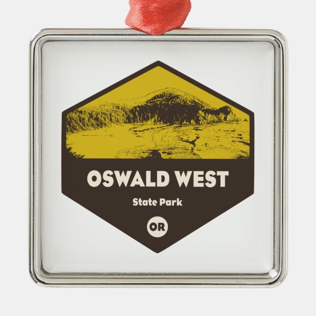 Oswald West State Park Oregon Metal Tree Decoration (Front)
