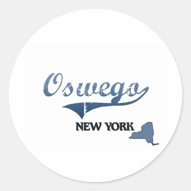 Oswego New York City Classic Classic Round Sticker (Front)