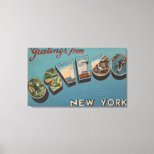 Oswego, New York - Large Letter Scenes Canvas Print