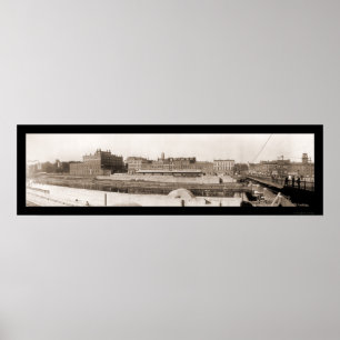 Oswego NY Riverfront Photo 1909 Poster