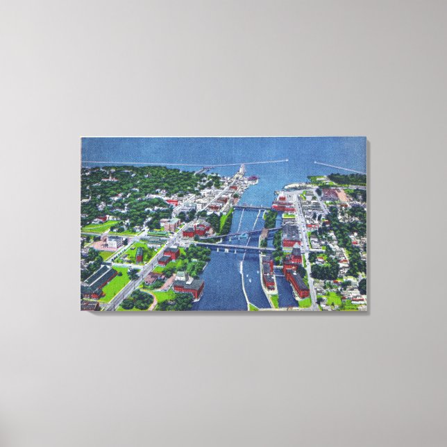 Oswego River, Locks, Harbour Entrance Canvas Print (Front)