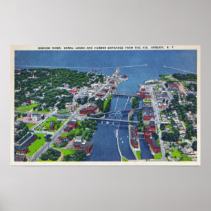 Oswego River, Locks, Harbour Entrance Poster