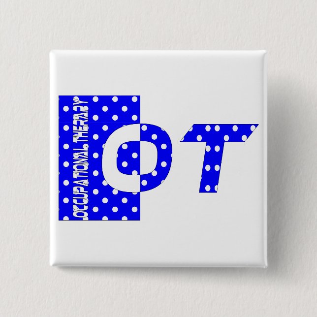 OT blue and white 15 Cm Square Badge (Front)