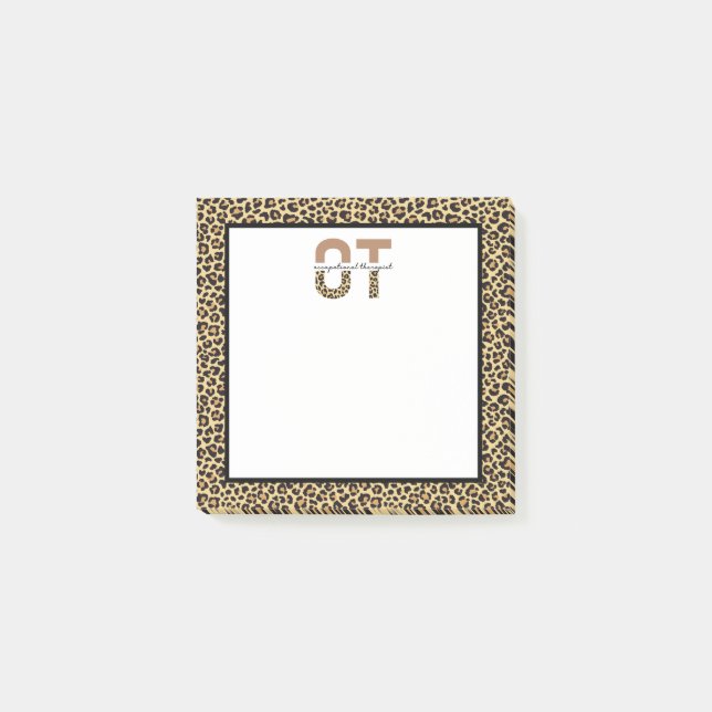 OT Cheetah Print Occupational Therapist Post-it Notes (Front)