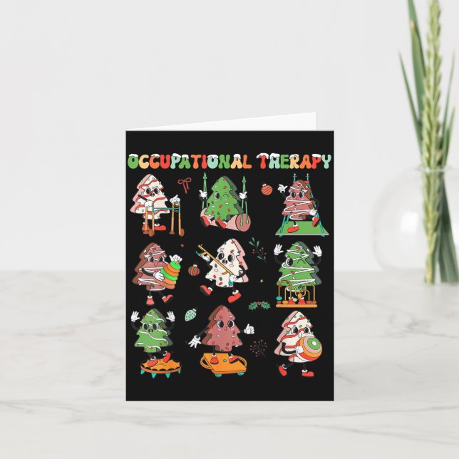 Ot Christmas Occupational Therapy Therast Merry Ot Card (Front)