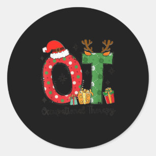 Ot Christmas Occupational Therapy Therast Merry Ot Classic Round Sticker