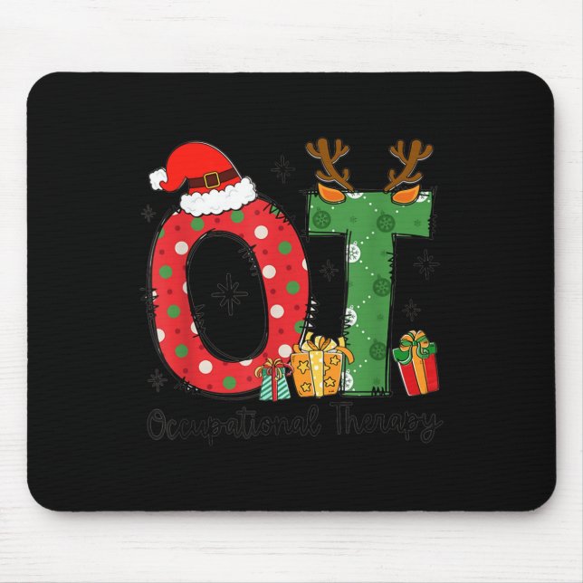 Ot Christmas Occupational Therapy Therast Merry Ot Mouse Mat (Front)