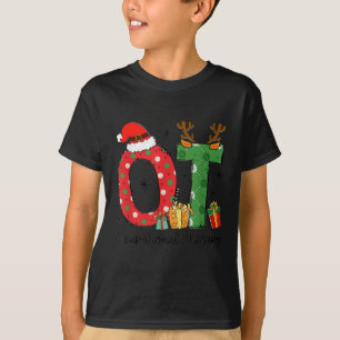 Ot Christmas Occupational Therapy Therast Merry Ot T-Shirt