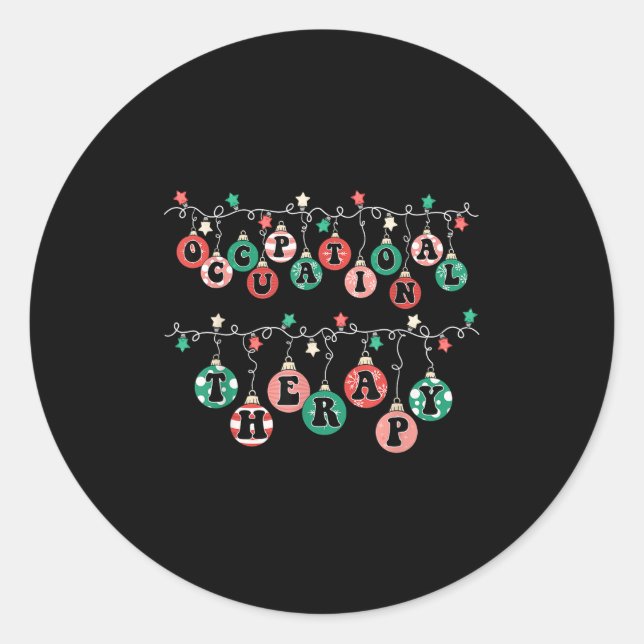 Ot Christmas Occupational Therapy Therast Ot Merry Classic Round Sticker (Front)