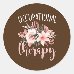 OT Exercise OTA Therapist Floral Occupational Classic Round Sticker