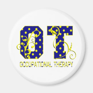 ot letters blue and yellow magnet