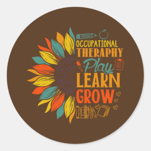 OT Month Occupational Therapy Sunflower Therapist Classic Round Sticker
