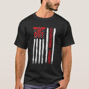 Ot Occupational Therapy American Flag Therapist Mo T-Shirt