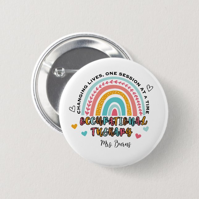 OT Occupational Therapy Button Top OTA Cota (Front & Back)