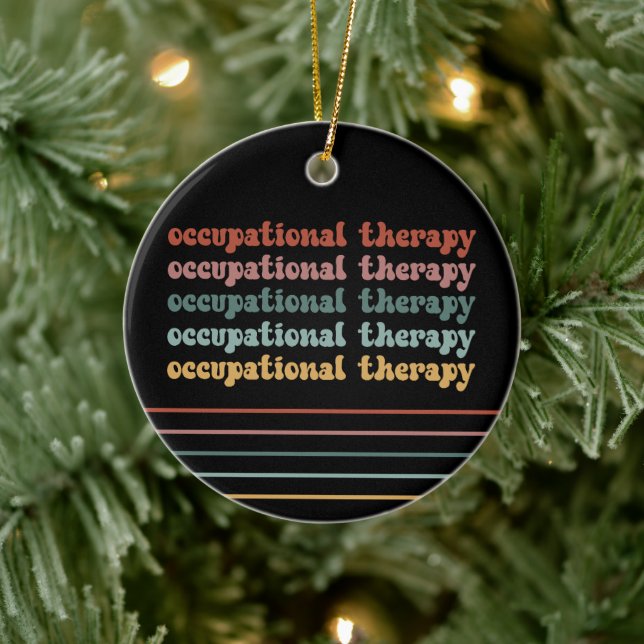 OT Occupational Therapy Retro OT School Student Ceramic Tree Decoration (Tree)
