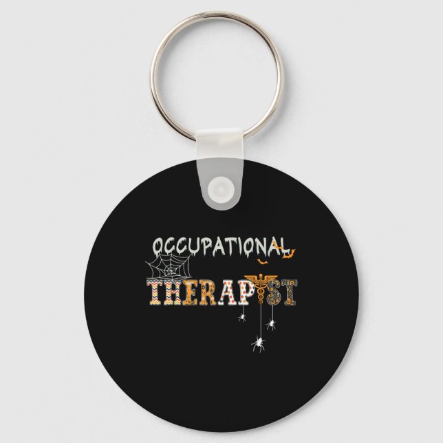 OT Occupational Therapy Therapist Halloween OTA sp Key Ring (Front)