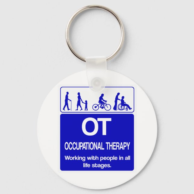 OT shirt blue 1 copy Key Ring (Front)