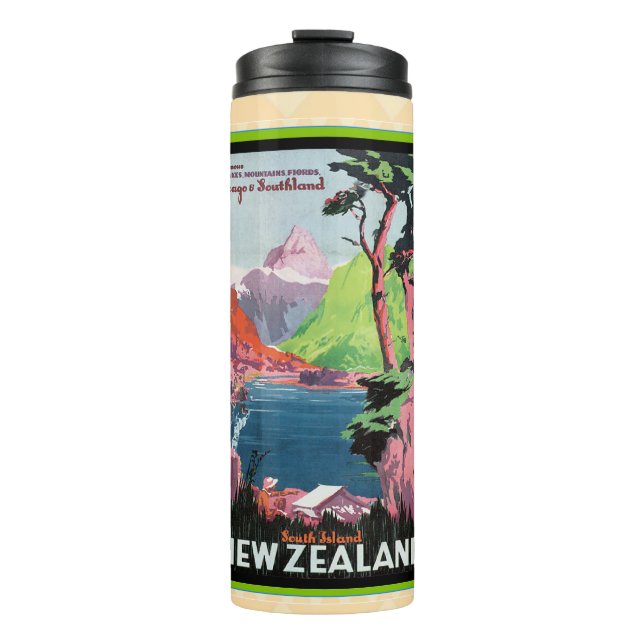 Otago New Zealand Vintage Travel Poster          Thermal Tumbler (Front)