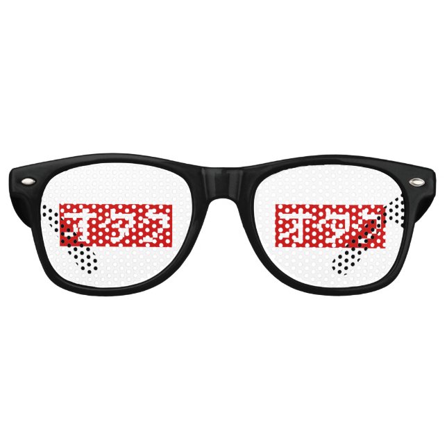 OTAKU 8 Bit Pixel Japanese Katakana BLOCK Retro Sunglasses (Front)