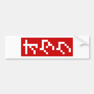 OTAKU 8 Bit Pixel Japanese Katakana BLOCK Vertical Bumper Sticker