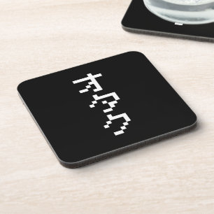 OTAKU 8 Bit Pixel Japanese Katakana Vertical Coaster