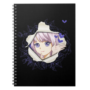 Otaku Anime Girl Kawaii Hearts Love Cute Manga Notebook