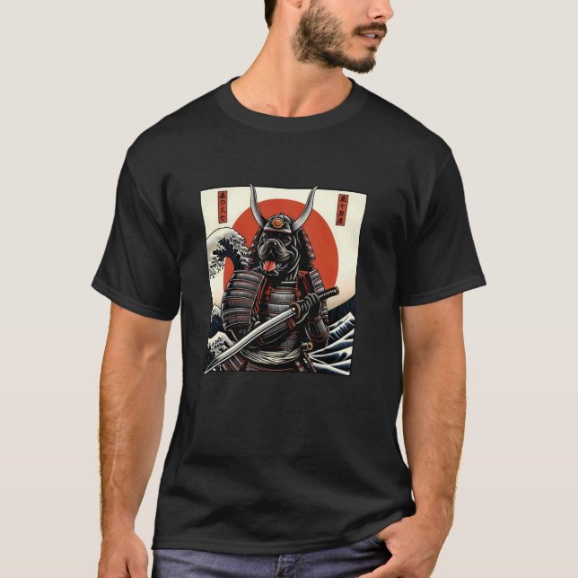 Otaku Cane Corso dog Samurai T-Shirt (Front)