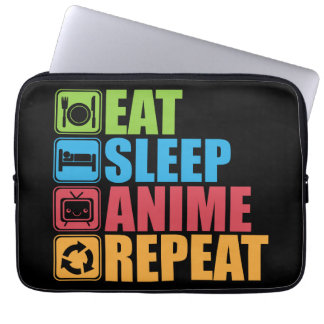 Otaku - Eat, Sleep, Anime, Repeat - Manga, Funny Laptop Sleeve