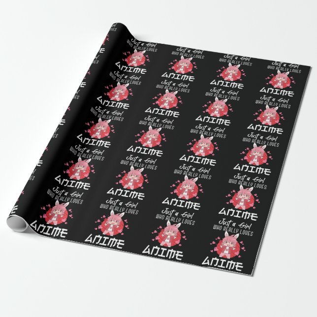 Otaku Girl loves Anime Manga Japanese Comic Fan Wrapping Paper (Unrolled)