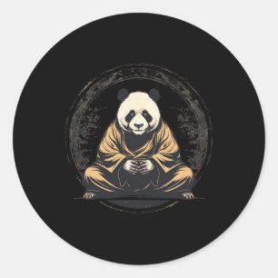 Otaku Kawaii Anime Spiritual And Meditating Panda Classic Round Sticker