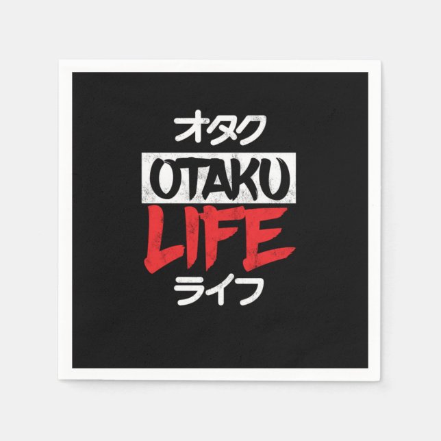 Otaku Life Anime Japanese Cosplayer Cosplay Manga  Napkin (Front)